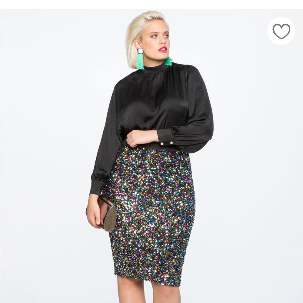 NWOT Eloquii multi color sequined pencil skirt!